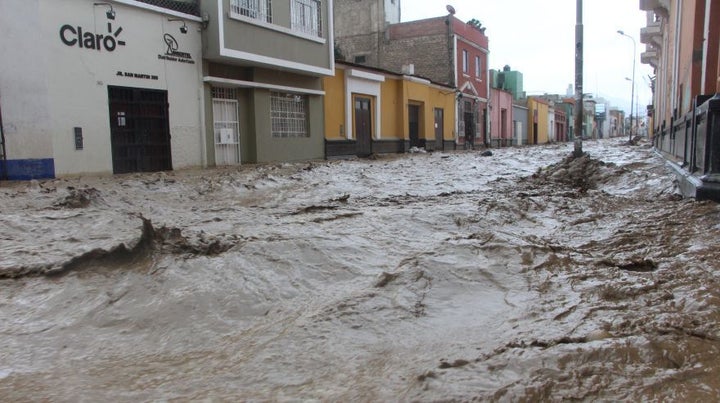 Devastating landslides in the city of Trujillo on March 17, 2017. The mayor, Elidio Espinoza, indicated that this is was the