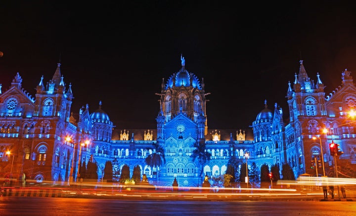 The Chhatrapati Shivaji Terminus building was also lit in blue to support World Autism Awareness Day in Mumbai, India.