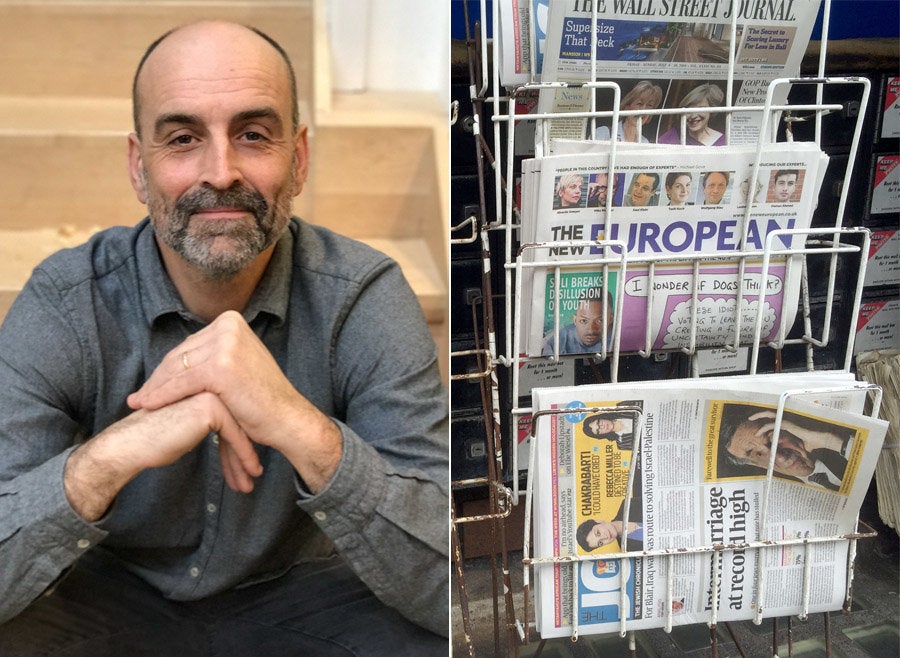 Matt Kelly and the first edition of The New European published in July