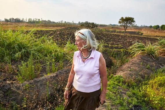 Margriet inspects one of the fields which is farmed by Green Malata’s agricultural students. Blantyre, Malawi, 2016.