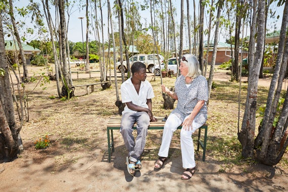 Margriet and Davidson, one of Green Malata’s students review the day. Margriet is like a mother to her students and is deeply