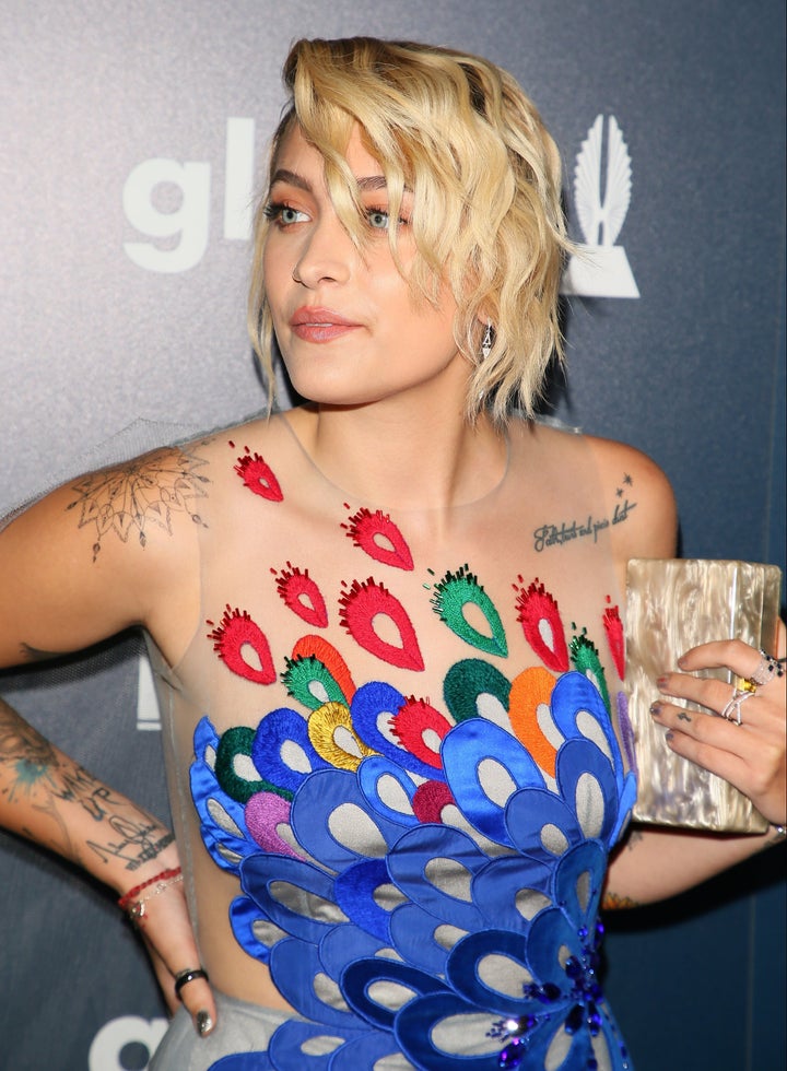 The sheer dress also showed off some of Jackson's awesome tattoos.