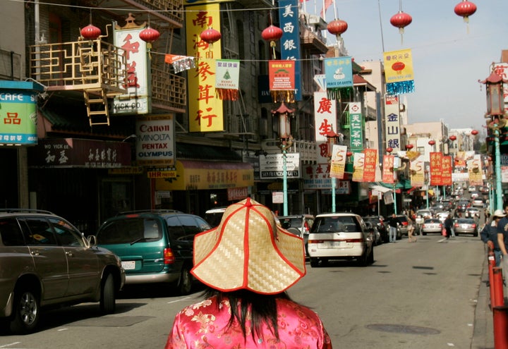 A woman in the Chinatown neighborhood of San Francisco.