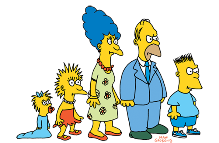 The Simpsons family drawings on "The Tracey Ullman Show"