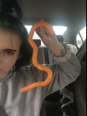 Jessica Rupie found this very long Cheeto in a bag she purchased in Murfreesboro, Tennessee.