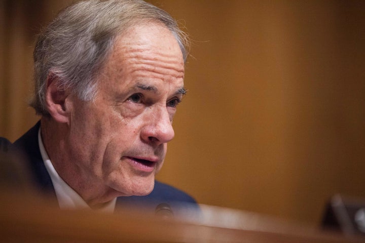 Sen. Tom Carper (D-Del.) speaks during a Senate Environment and Public Works Committee confirmation hearing in January.