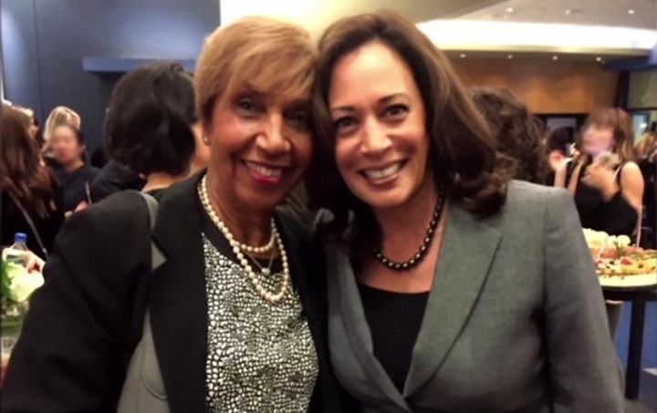 "Senator Harris and I used to have these little telephone chit-chats because we were political junkies," says Peete's mom, Dolores Robinson, at left. "Through the years, [we] built this mother-daughter kind of relationship."