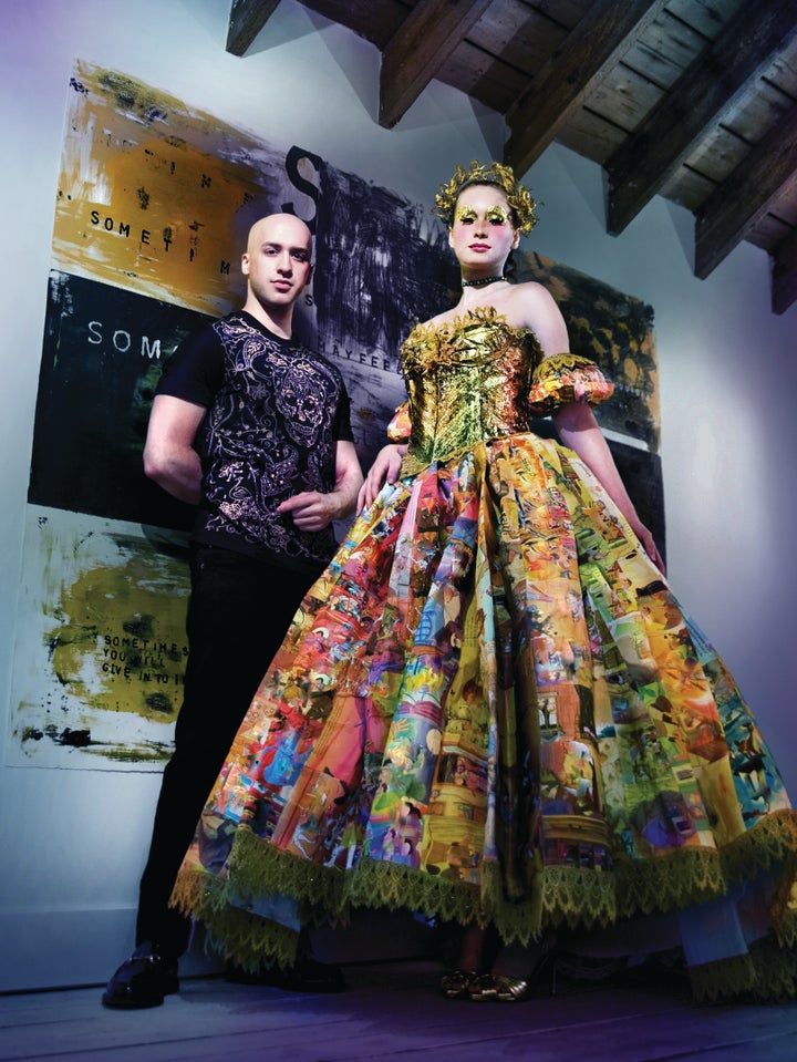 Artist, Ryan Jude Novelline, model, Emily Grondine, and painting by Dennis Michael Jones