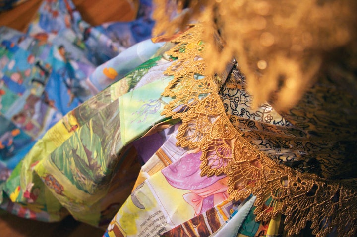 <p>Detail of the “Golden Book Gown”</p>