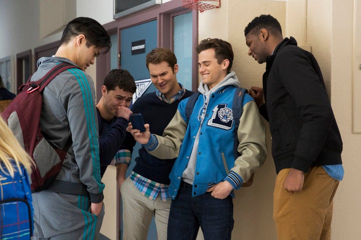 <p>The crowd having a good laugh over Hannah.</p>