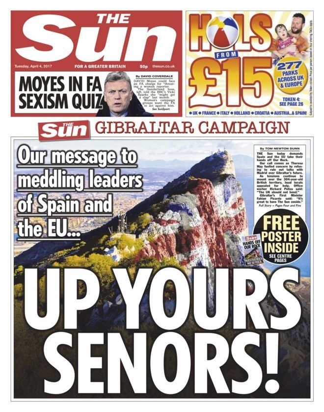 The Sun's front page on Tuesday