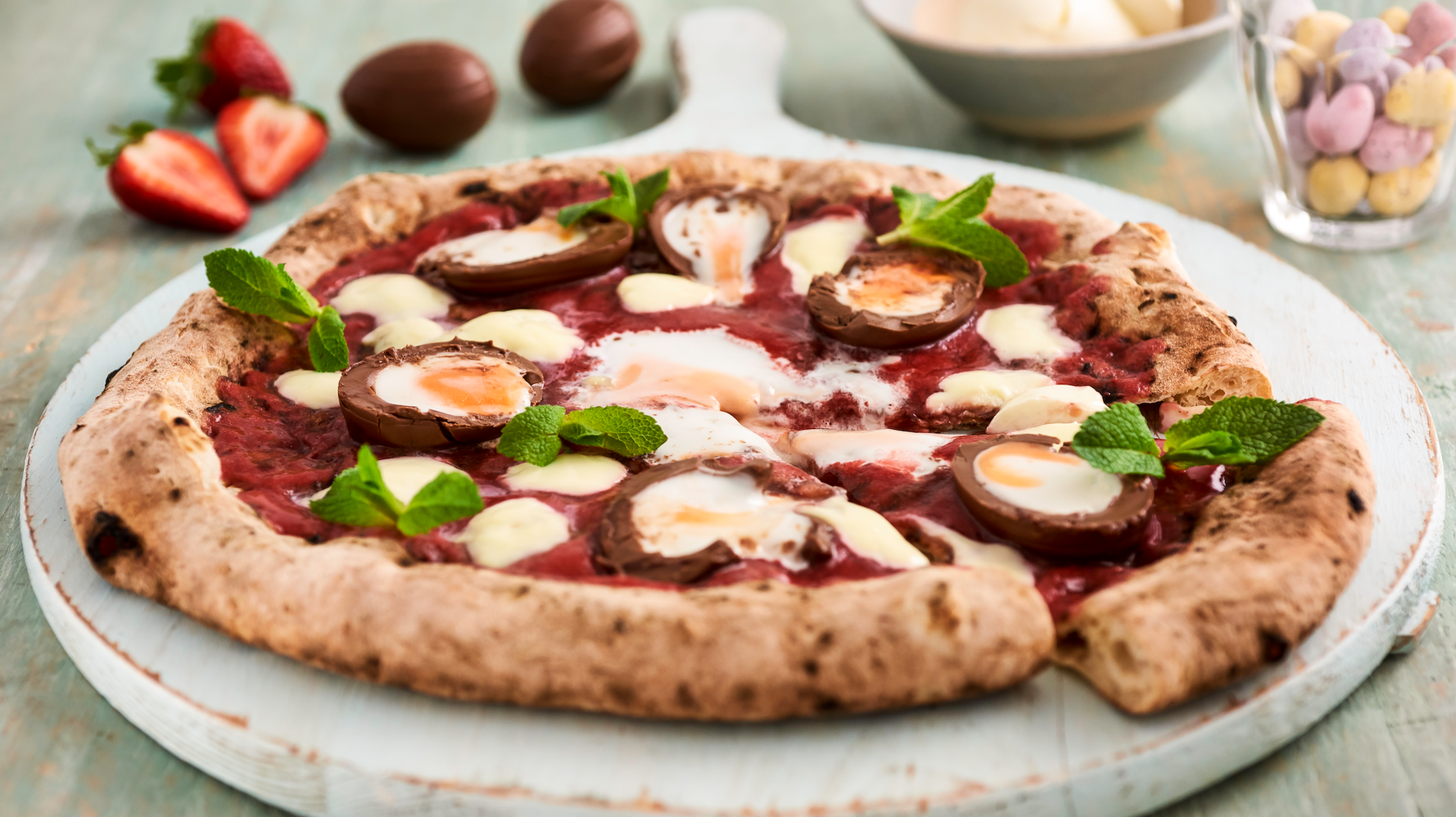 Deliveroo Creates Chocolate Easter Pizza Topped With Creme Eggs And