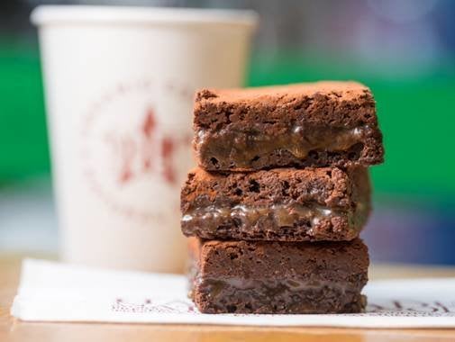 Pret's new vegan chocolate brownie.