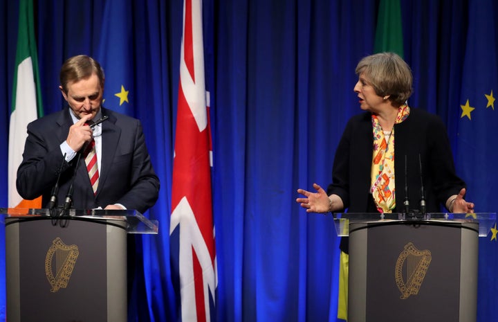 May with Taoiseach Enda Kenny in Dublin