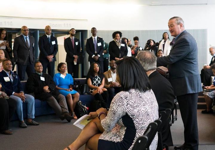 Philadelphia Mayor Jim Kenney welcomes NABJ Region I Conference goers at the Annenberg School for Communication.