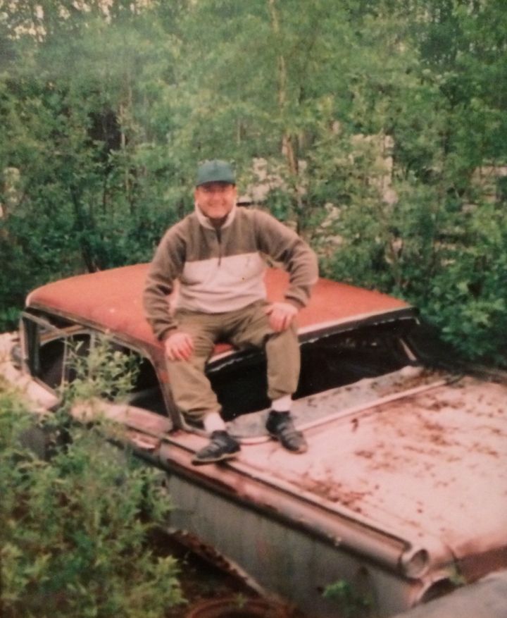 <p>Returning to walk in the memory of his childhood, Terry Bachmeier sits atop the rusted out shell of his father’s old 1959 Ford Galaxy, left behind like the many ruins of this now ghost town. “Nature has reclaimed the town,” Bachmeier observed on his return trip. </p>