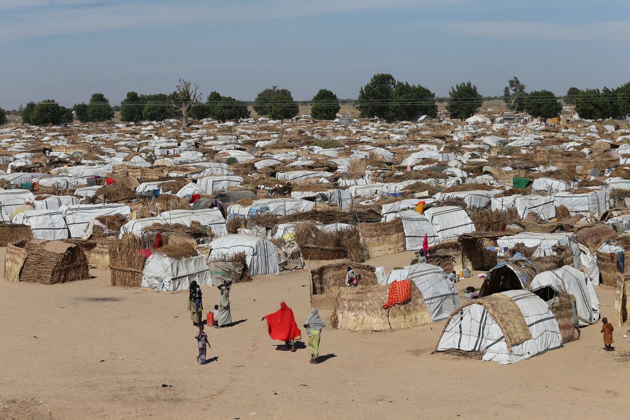 The Muna camp in Maiduguri, Nigeria, holds internally displaced refugees.