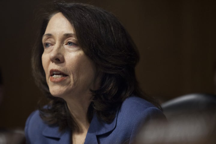 Sen. Maria Cantwell (D-Wash.), speaks during a Senate Energy and Natural Resources Committee confirmation hearing on Jan. 17. Cantwell led a group of Democratic senators this week in writing a letter to President Donald Trump and asking him to form a task force to address hate crimes.