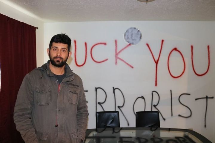 An Iranian refugee in Troutdale, Oregon, near Portland, returned to his home in March 2017 to find it covered in anti-Muslim graffiti and death threats.