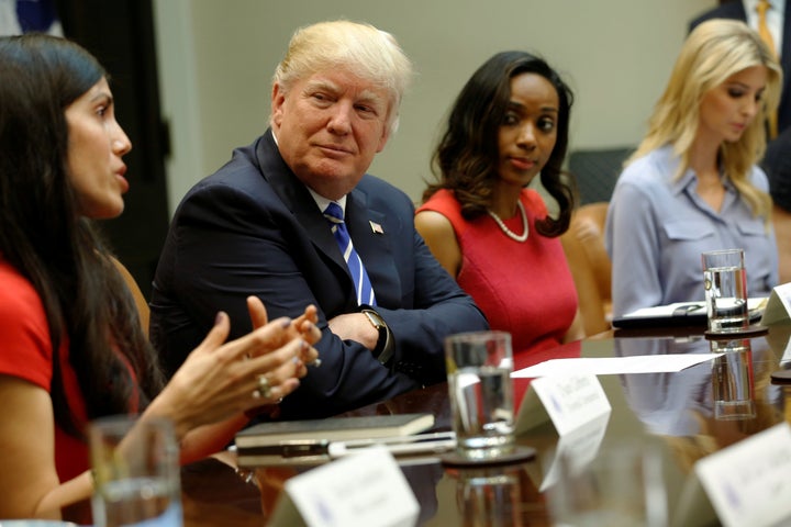 U.S. President Donald Trump meets with female small business owners at the White House. March 27, 2017.