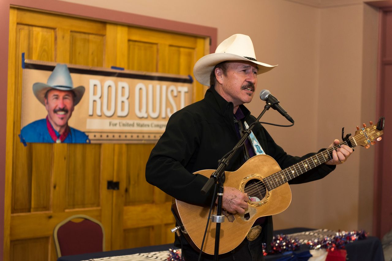 Rob Quist campaigns on March 10 in Livingston, Montana.
