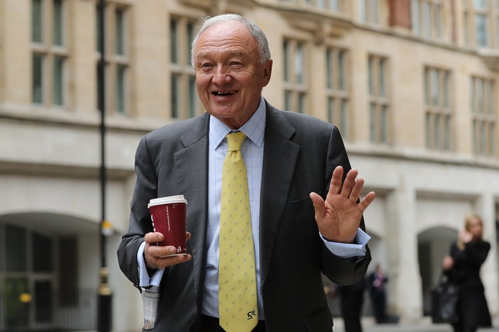 Ken Livingstone before a hearing where he escaped expulsion from the Labour Party.