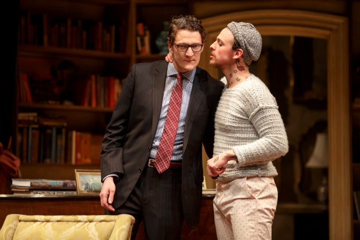 The play, which also stars Christopher Mears (right, with Gabriel Ebert), “puts the last 50, 60, 70 years of LGBTQ
