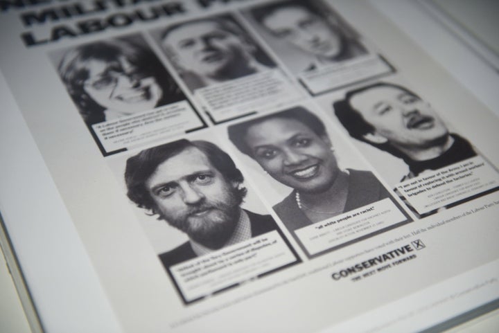 Historical Conservative Party poster featuring Labour leader Jeremy Corbyn, Labour's Shadow Health Secretary Diane Abbott and Ken Livingstone.