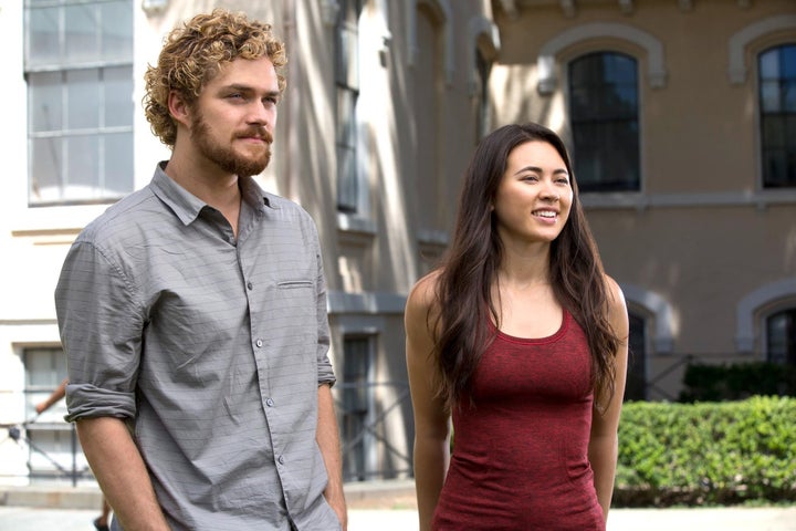 <p>Colleen Wing (played by Jessica Henwick) becomes intimately involved with Iron Fist (played by Finn Jones). </p>