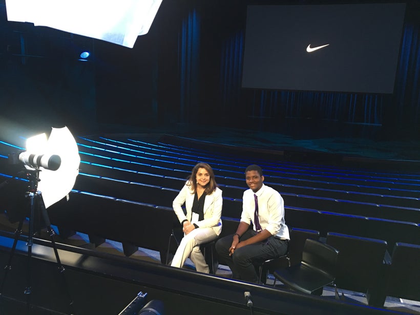 LAUNCH Storytellers Matt Scott and Davar Ardalan at Nike World Headquarters for the LAUNCH Circular Innovation Summit.