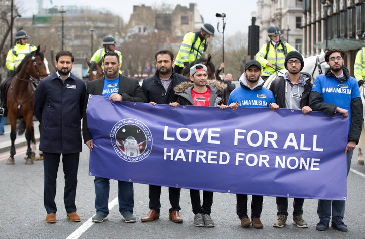 Young Muslims wore t-shirts which read '#IAmAMuslim ask me anything' during last week's vigil