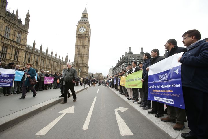 A vigil held on Westminster Bridge exactly seven days on from the attack attracted hundreds of people from all faiths and no faith