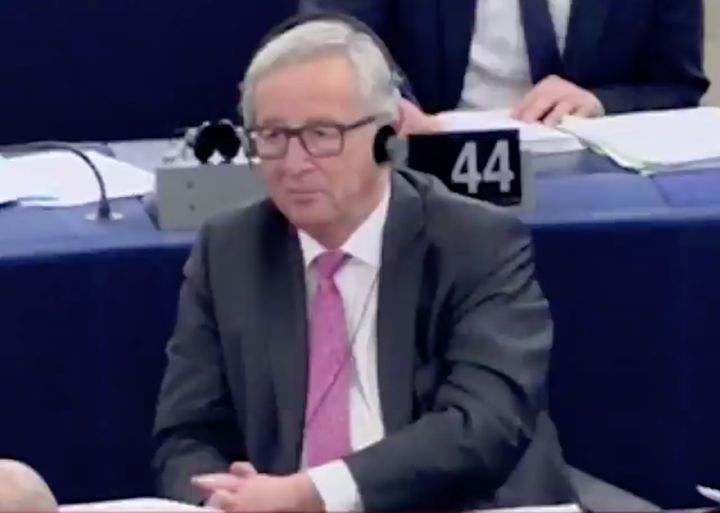 Jean Claude Juncker, President of the European Commission, sat in steely silence during the exchange