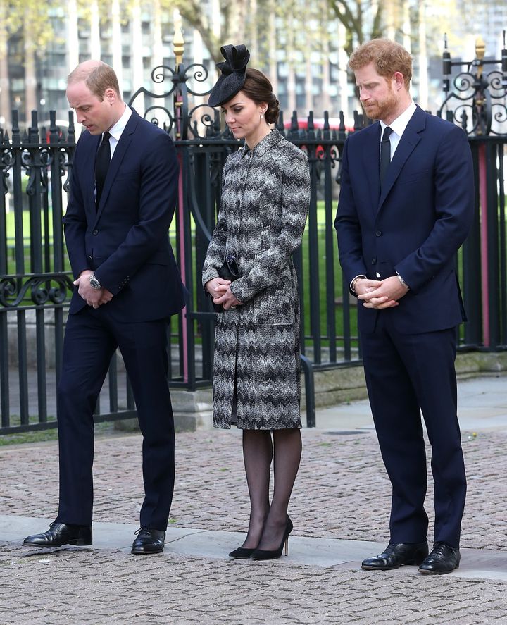 Will, Kate and Harry attended the multi-faith memorial service in London Wednesday.