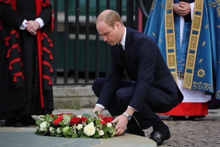 William laid a wreath at the Innocent Victims Memorial. 