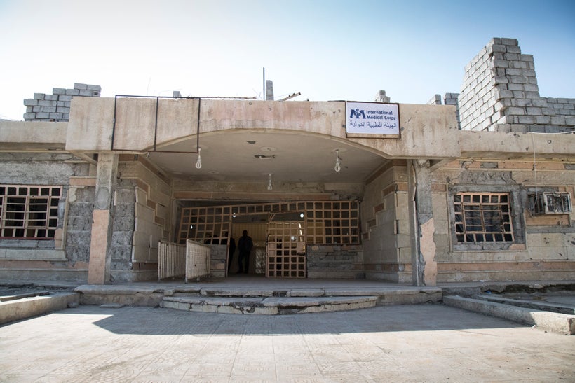 The Qariha primary health clinic in northeastern Mosul was hit by a car bomb earlier this year, which damaged the front of th