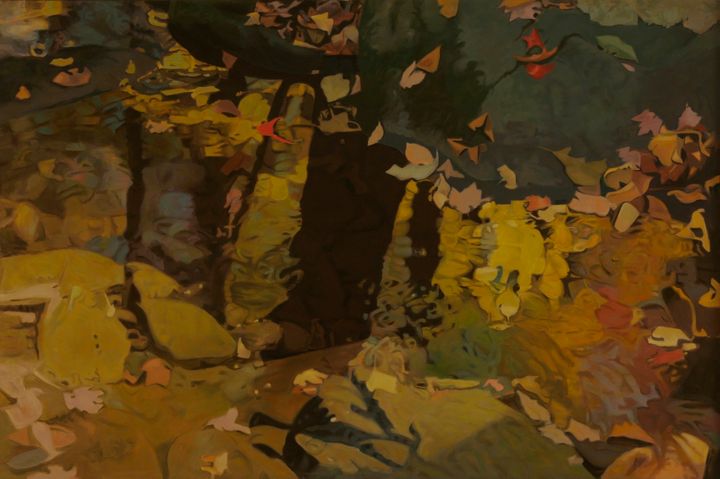Ralph L. Wickiser, Yellow Reflections, 1983, oil on Linen, 40 x 60 inches 