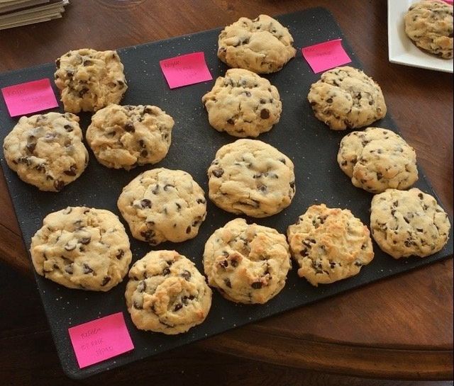 Typical after-work activity for a sugar fiend: Bake cookies with different types of sugar, and label them to see which turns out best.