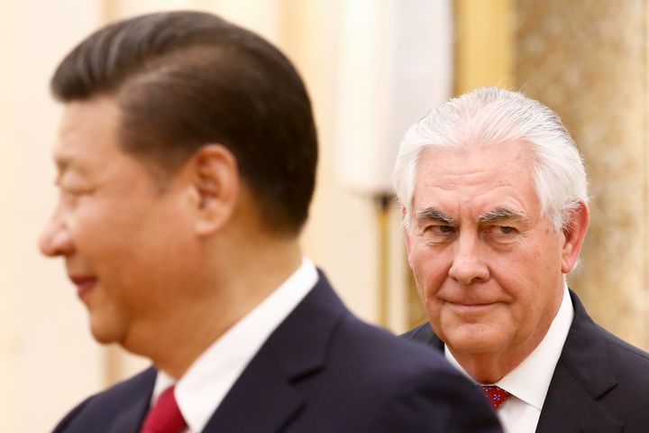 Xi meets U.S. Secretary of State Rex Tillerson at the Great Hall of the People. Beijing, March 19.