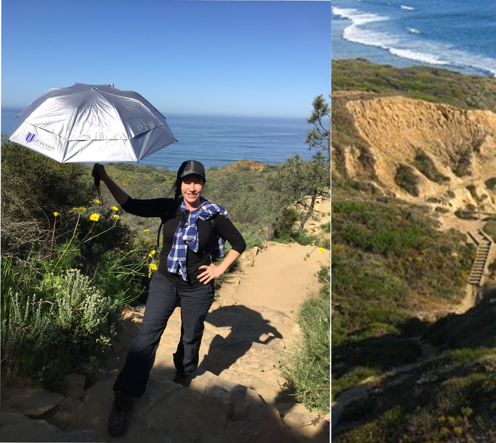 <p>Hiking Potato Chip Rock with the UV-Blocker Umbrella </p>