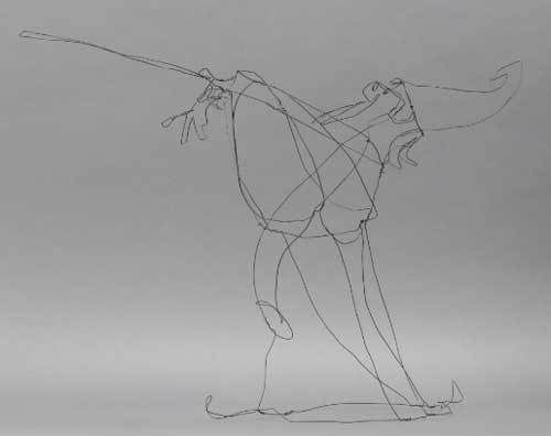 Andreas Deja’s wire sculpture of Merlin from Disney’s “The Sword in the Stone.”