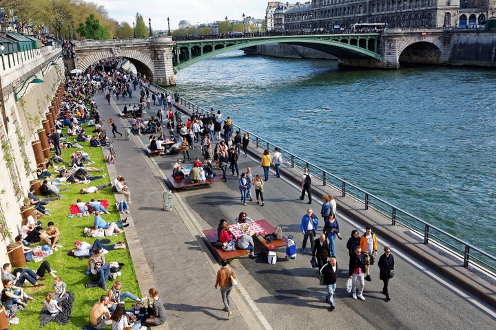 By removing cars from the right bank of the River Seine, the city of Paris has created a unique new space for pedestrians and