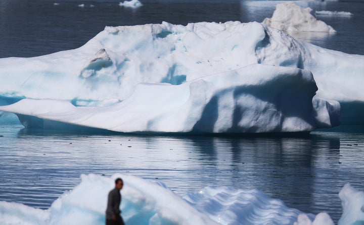 The coastal glaciers and ice caps of Greenland are