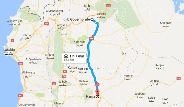 <strong>Hama is over an hours drive from Idlib</strong>