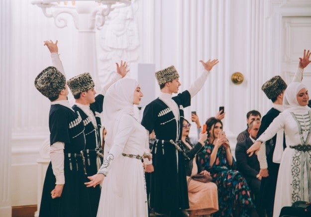 Traditional Circassian dancers starting off the show
