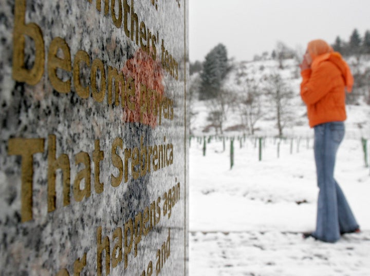 Graves at the memorial center Potocari, near Srebrenica.