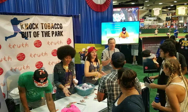 Fans flocked to the campaign’s booth at last year’s MLB All-Star FanFest.