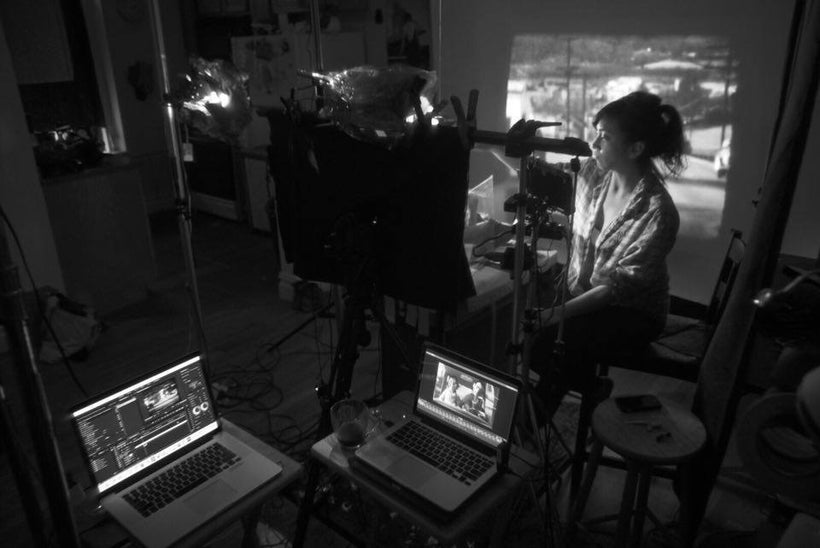Sloane working on the set of The Flying Dutchman.