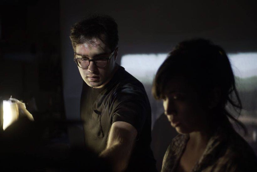 Stanton and Sloane working on set of The Flying Dutchman.