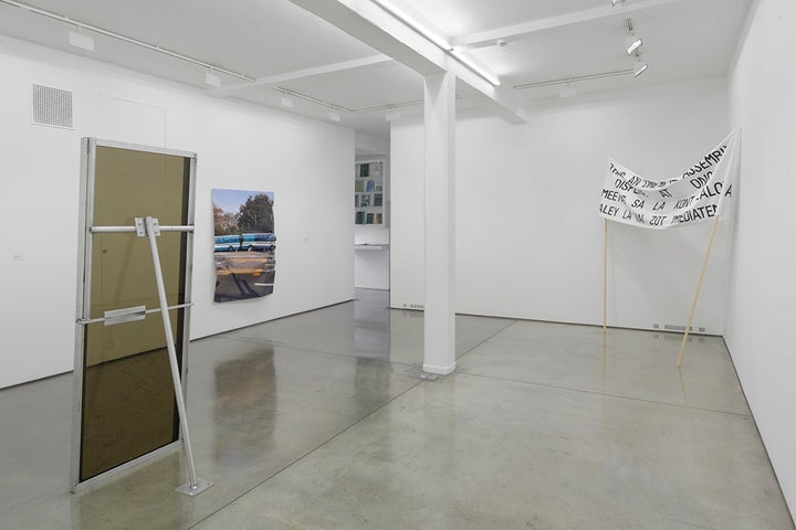 <p>Gardar Eide Einarsson and Oscar Tuazon exhibition view, Maureen Paley, London, 2017. Courtesy Maureen Paley, London.</p>